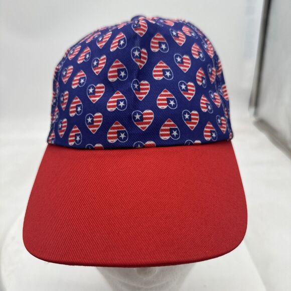 American Flag Heart Hat Cap Patriotic 4th Of July Memorial Labor Day - Picture 1 of 8